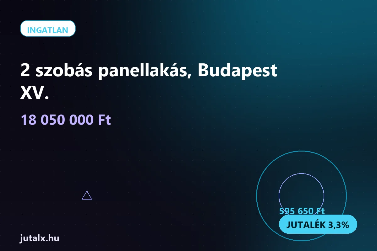 2 szobás panellakás, Budapest XV. — Ingatlan ajánlat jutalékkal