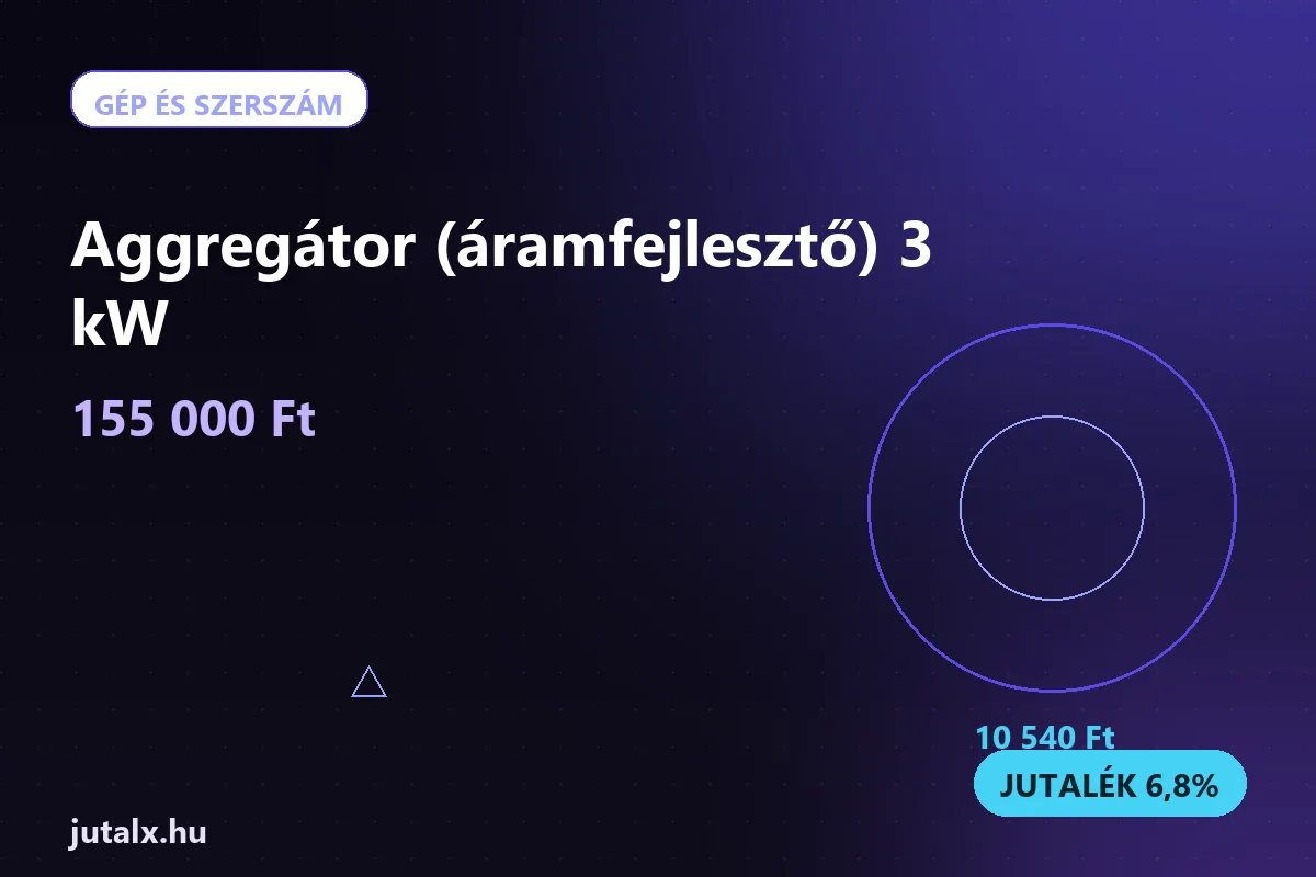 Aggregátor (áramfejlesztő) 3 kW — Gép és szerszám ajánlat jutalékkal