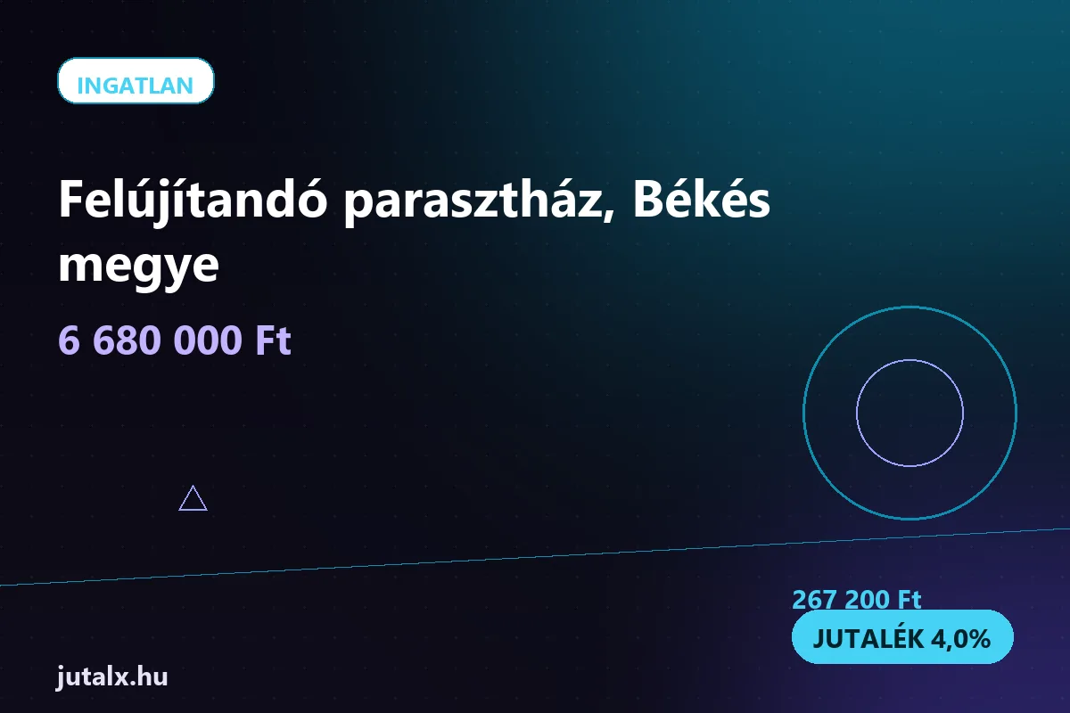 Felújítandó parasztház, Békés megye — Ingatlan ajánlat jutalékkal