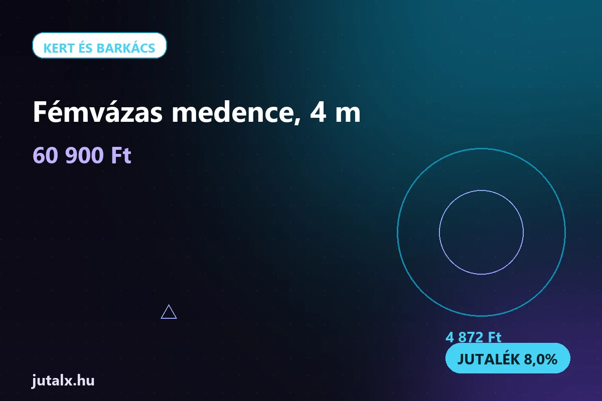 Fémvázas medence, 4 m — Kert és barkács ajánlat jutalékkal