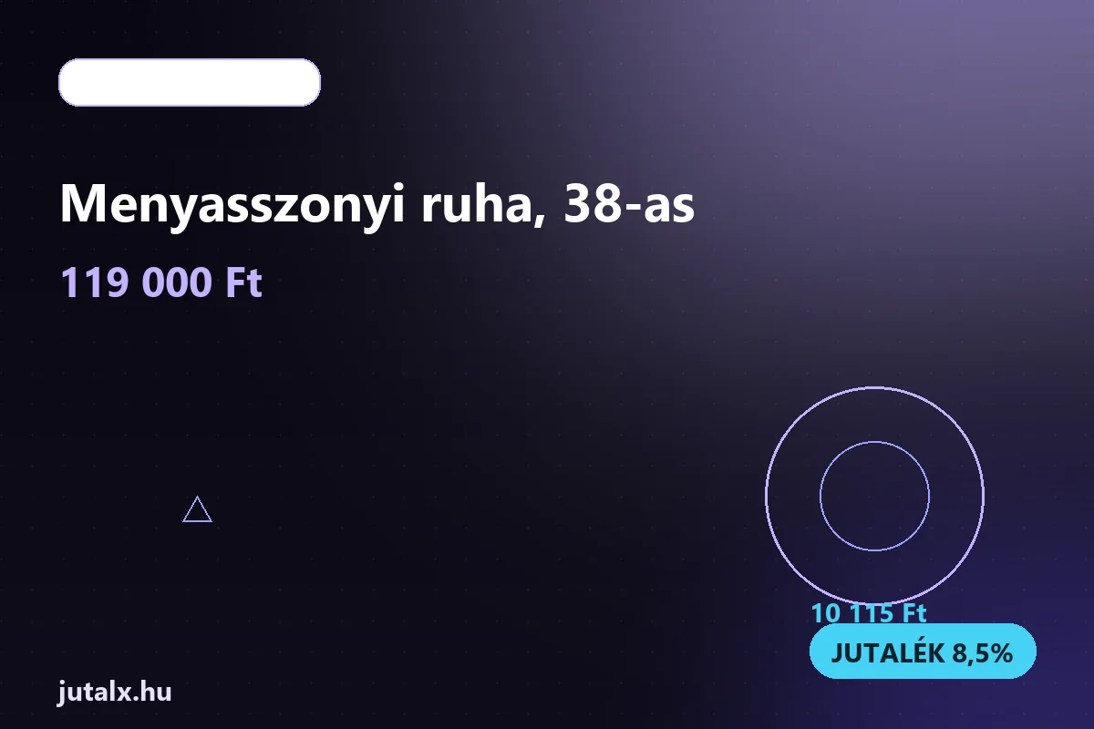 Menyasszonyi ruha, 38-as — Ruházat és divat ajánlat jutalékkal