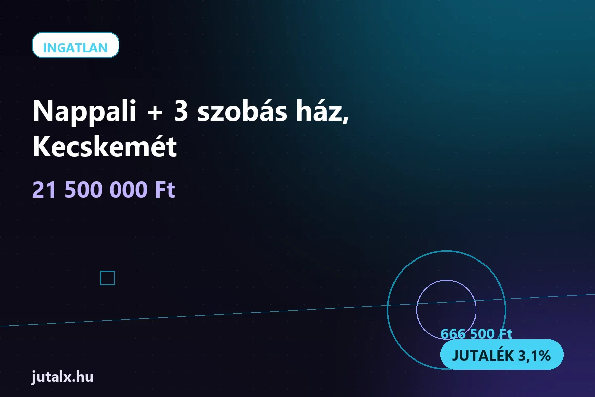 Nappali + 3 szobás ház, Kecskemét — Ingatlan ajánlat jutalékkal