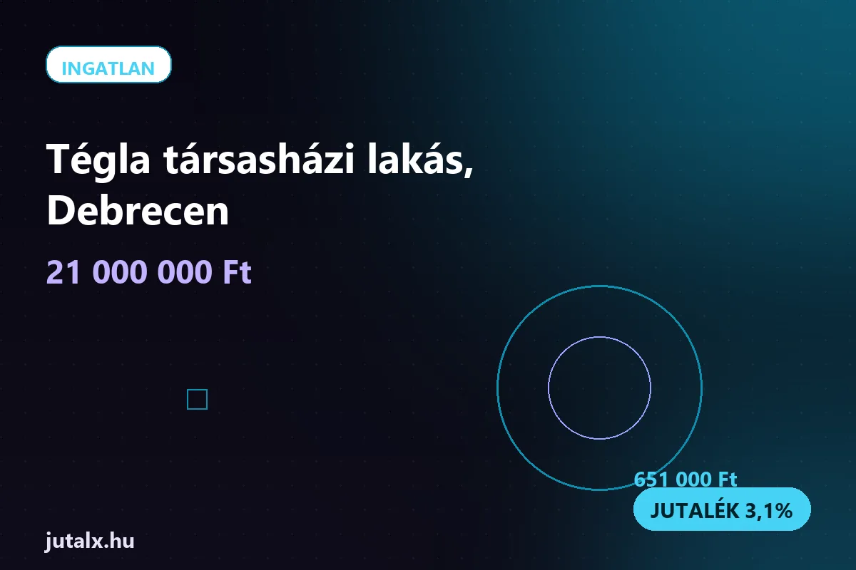 Tégla társasházi lakás, Debrecen — Ingatlan ajánlat jutalékkal