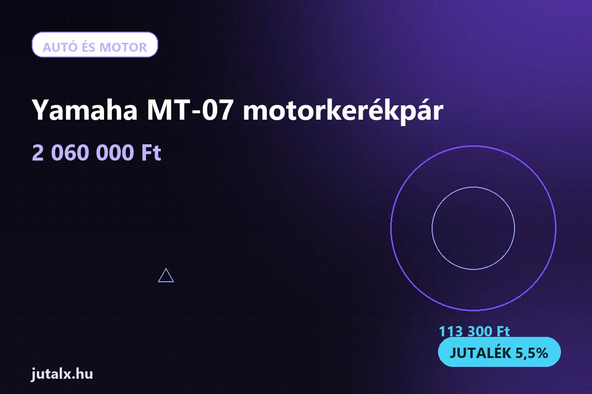 Yamaha MT-07 motorkerékpár — Autó és motor ajánlat jutalékkal